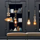 Suspension Lamp in Murano Glass with Antique Decoration Made in Italy - Missi Viadurini