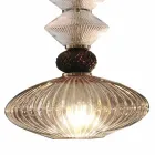 Suspension Lamp in Murano Glass and Fabric, Made in Italy - Missi Viadurini