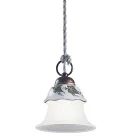 Suspension Lamp in Glass, Iron and Hand Painted Ceramic - Ferrara Viadurini