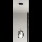 Pendant Lamp in Satin and Colored Glass Made in Italy - Trilly Viadurini