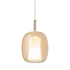 Pendant Lamp in Satin and Colored Glass Made in Italy - Trilly Viadurini