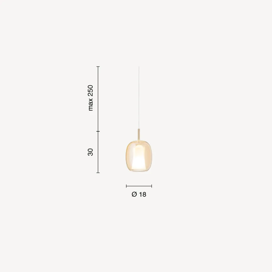 Pendant Lamp in Satin and Colored Glass Made in Italy - Trilly Viadurini