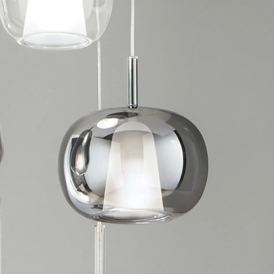 Double Layer Blown Glass Pendant Lamp Made in Italy - Trilly  Viadurini