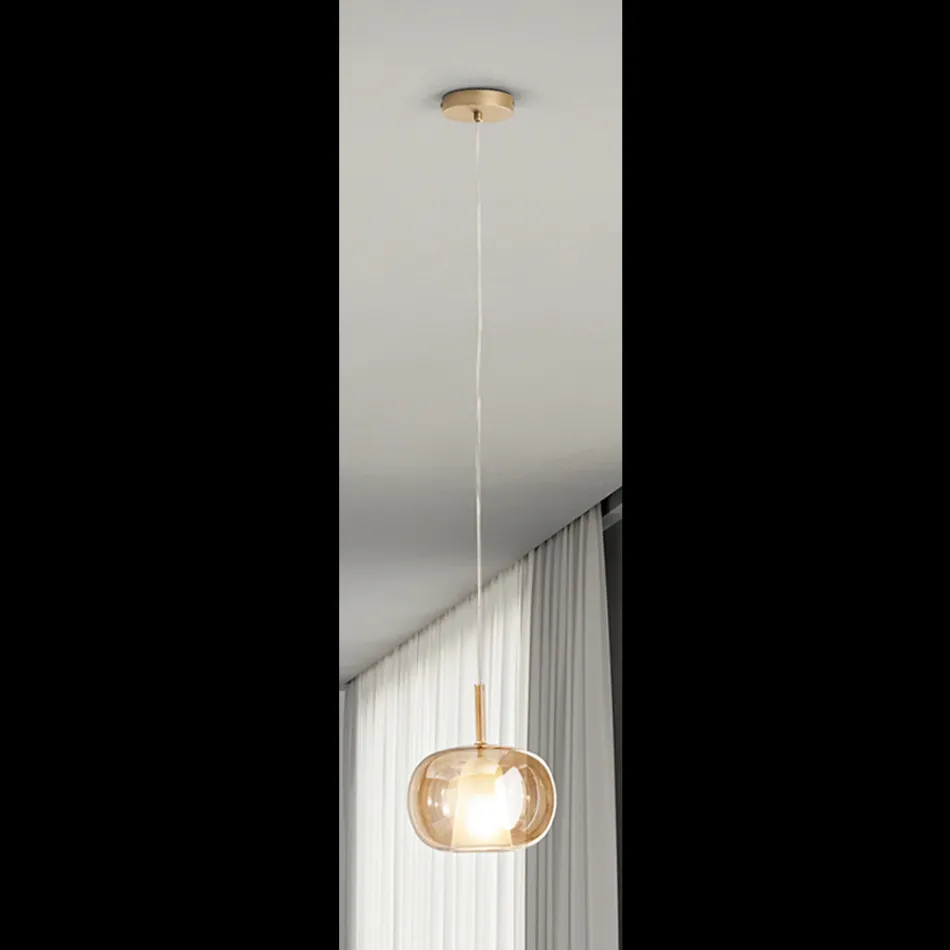 Double Layer Blown Glass Pendant Lamp Made in Italy - Trilly  Viadurini