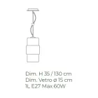 Suspension Lamp in Hand Blown Glass in Venice 15 cm - Satomi Viadurini