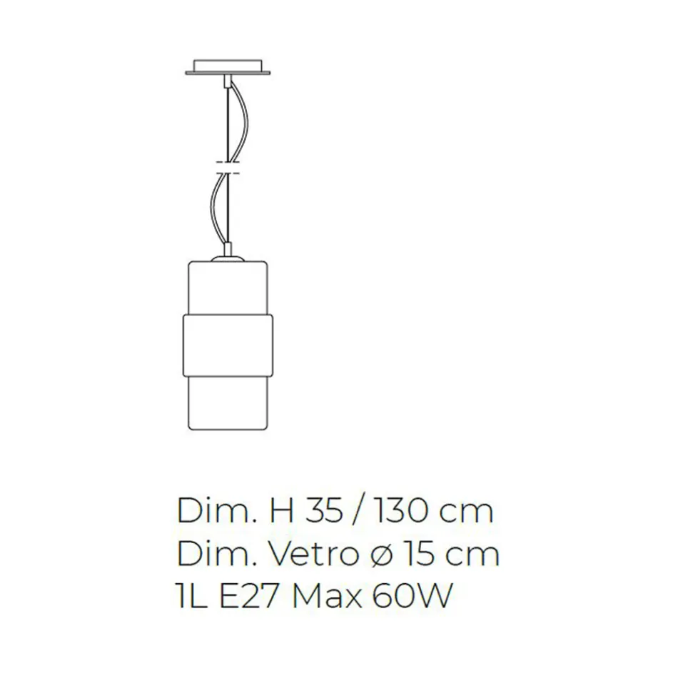 Suspension Lamp in Hand Blown Glass in Venice 15 cm - Satomi Viadurini