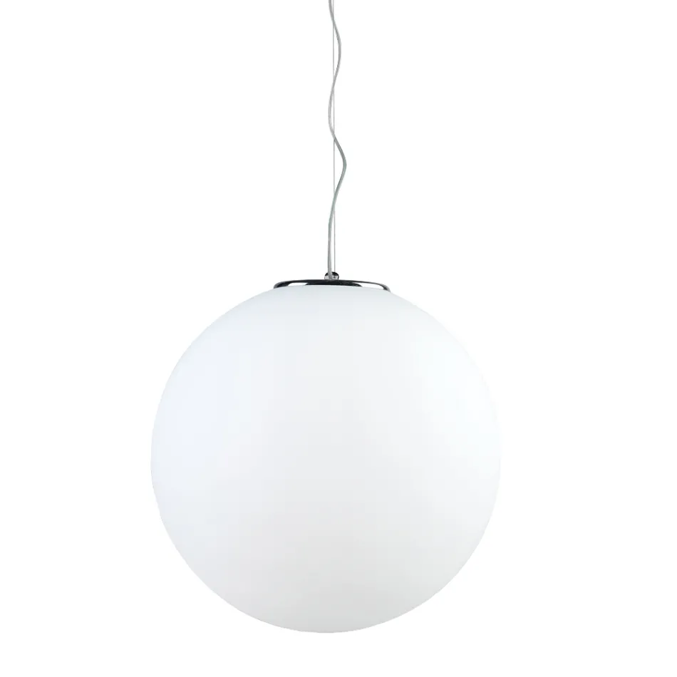 Hand Blown White Venetian Glass Suspension Lamp - Moon Viadurini