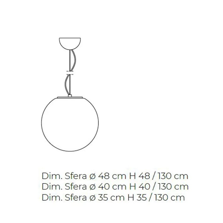 Hand Blown White Venetian Glass Suspension Lamp - Moon Viadurini