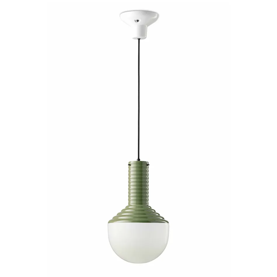 Pendant Lamp in Painted Glass Made in Italy - Selaron Viadurini
