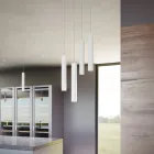 Led Recessed Suspension Lamp in White or Black Aluminum - Rebolla Viadurini