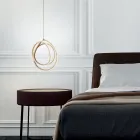Large or Small LED Suspension Lamp in Design Gold Metal - Point Viadurini