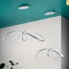 Led Pendant Lamp in Silver Metal, 2 Sizes Modern Design - Lumino Viadurini