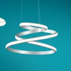 LED Suspension Lamp in White or Silver Painted Metal - Rivolta Viadurini