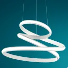 LED Suspension Lamp in White or Silver Painted Metal - Rivolta Viadurini