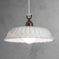 White ceramic pendant lamp Anita Il Fanale Ø42 cm,made in Italy
