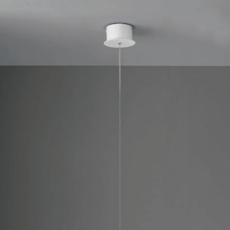 Modern Suspension Lamp with LED Light in Painted Metal - Larch Viadurini