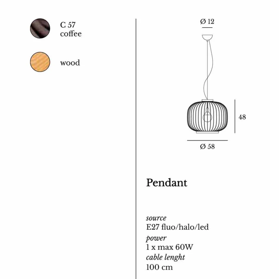 Modern pendant lamp in steel Ø58xh.48xL.80cm cm Viadurini