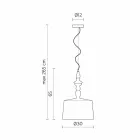 Suspension Lamp Shade Short in White Glossy Ceramic Design - Cadabra Viadurini