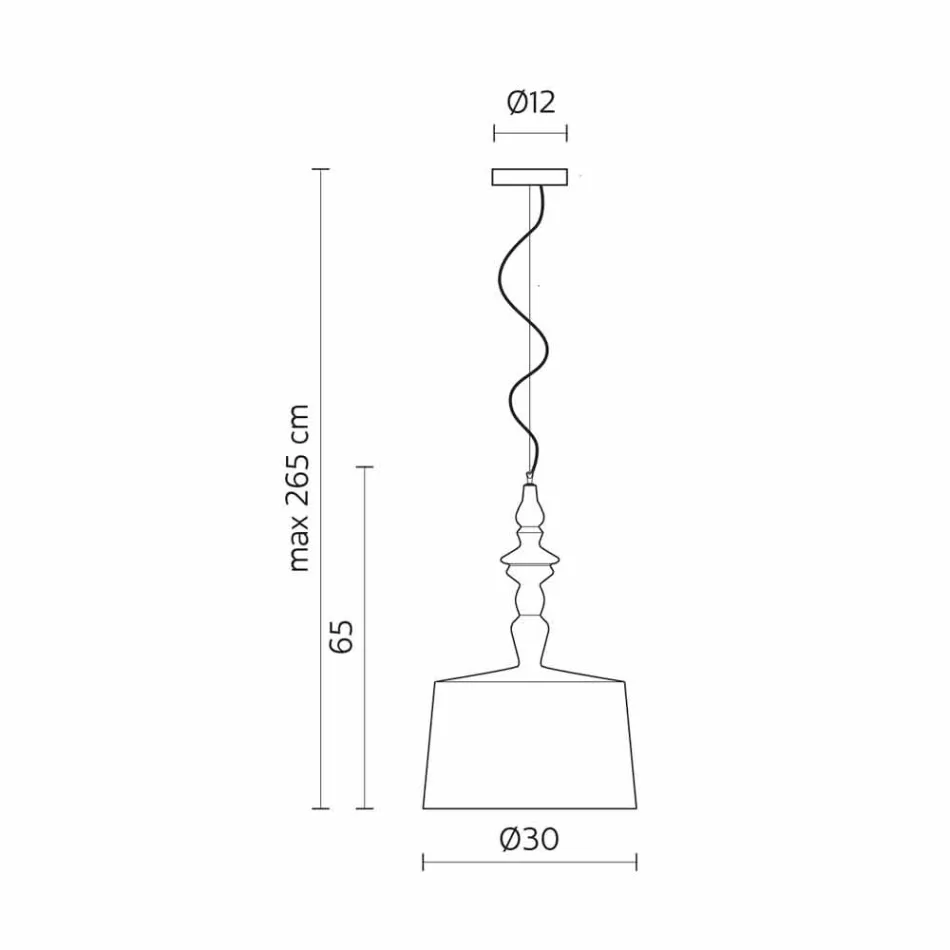 Suspension Lamp Shade Short in White Glossy Ceramic Design - Cadabra Viadurini