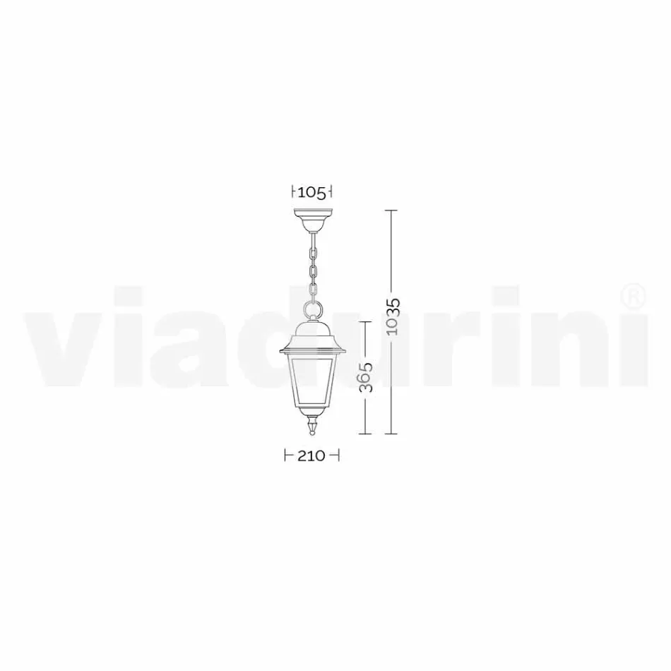 Outdoor suspension lamp made of aluminum, made in Italy, Aquilina Viadurini