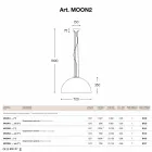 Pendant lamp small steel Moonlight Viadurini