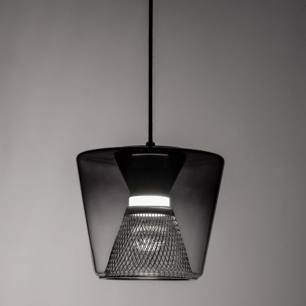 Suspension lamp made of metal and glass Made in Italy - Think Viadurini