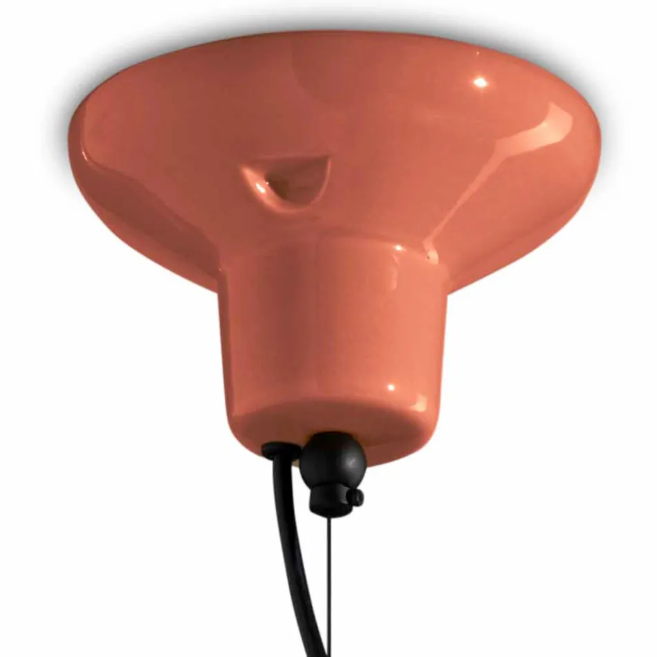 Round Ceramic Suspension Lamp Made in Italy - Bumbum Viadurini