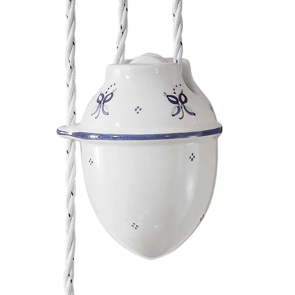 Ups and Down Suspension Lamp in Decorated Ceramic 2 Sizes - Asti Viadurini