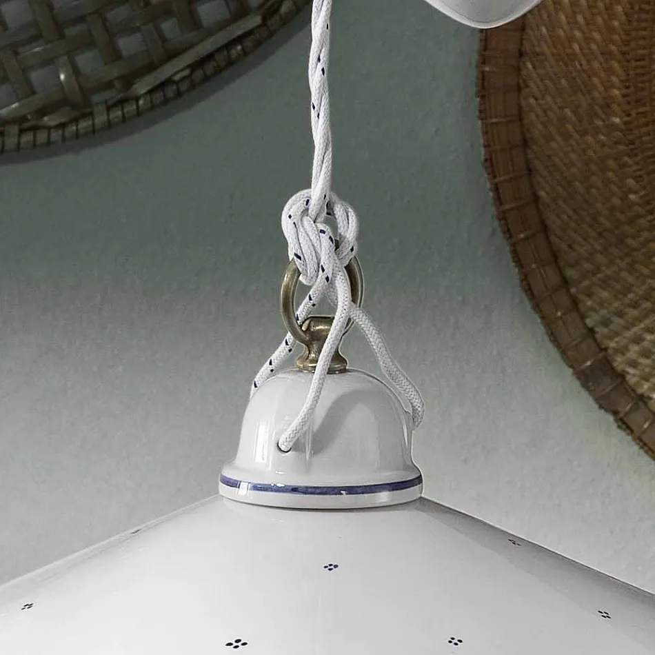 Ups and Down Suspension Lamp in Decorated Ceramic 2 Sizes - Asti Viadurini