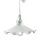 Ups and Down Suspension Lamp in Wavy Glossy Ceramic - Belluno Viadurini