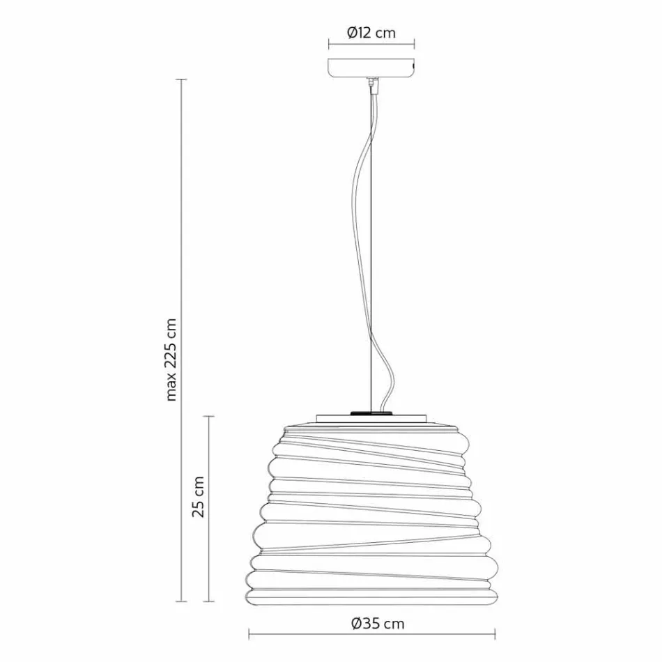 Living Room Suspension Lamp in White Satin Glass 3 Dimensions - Soft Viadurini