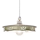 Vintage Ceramic and Handmade Iron Pendant Lamp - Alessandria Viadurini