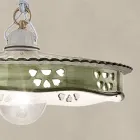 Vintage Ceramic and Handmade Iron Pendant Lamp - Alessandria Viadurini