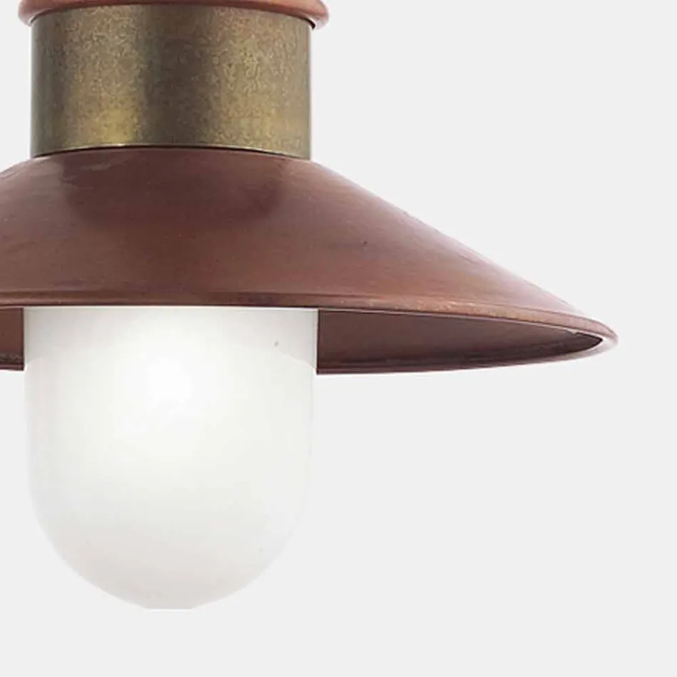 Vintage Suspension Lamp in Brass and Copper with Chain - Borgo by Il Fanale Viadurini