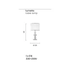 Classic Support Lamp in Italian Artisan Glass and Metal - Memore Viadurini