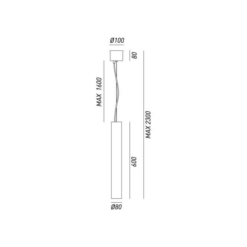 cylindrical pendant lamp Ø8 Girasoli Il Fanale Viadurini