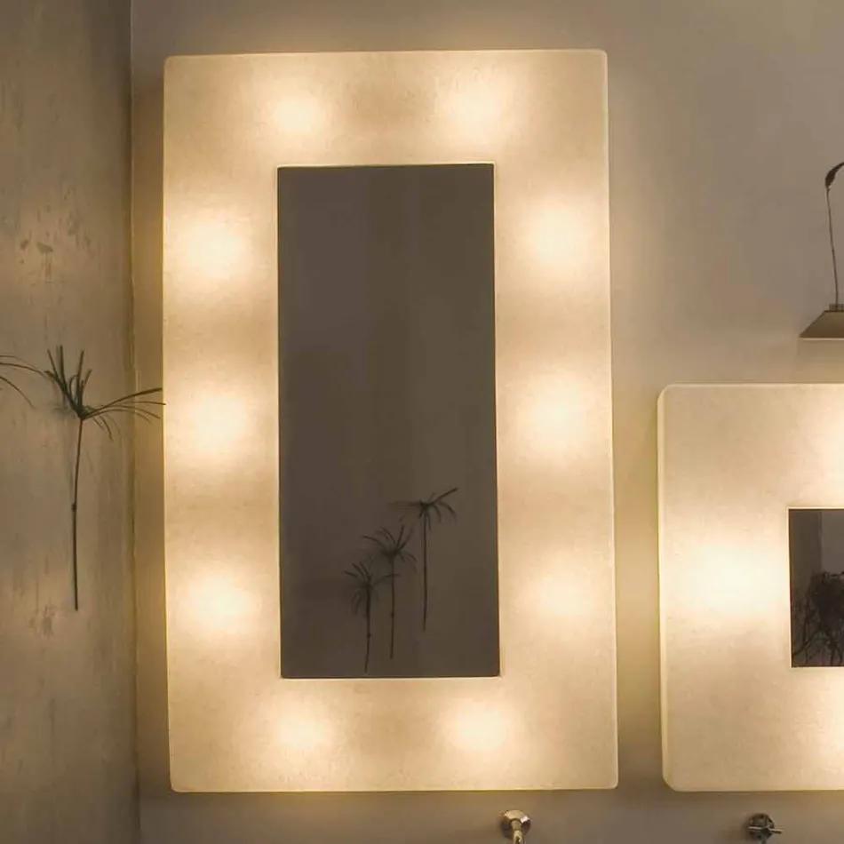 In-es.artdesign Ego designer wall mirror lamp in nebulite Viadurini
