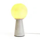 Conical Lamp with White Sphere and Marble Base Made in Italy - Tobio Viadurini