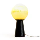 Conical Lamp with White Sphere and Marble Base Made in Italy - Tobio Viadurini