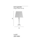 Classic Italian Handmade Glass Support Lamp and Shade - Malaysia Viadurini