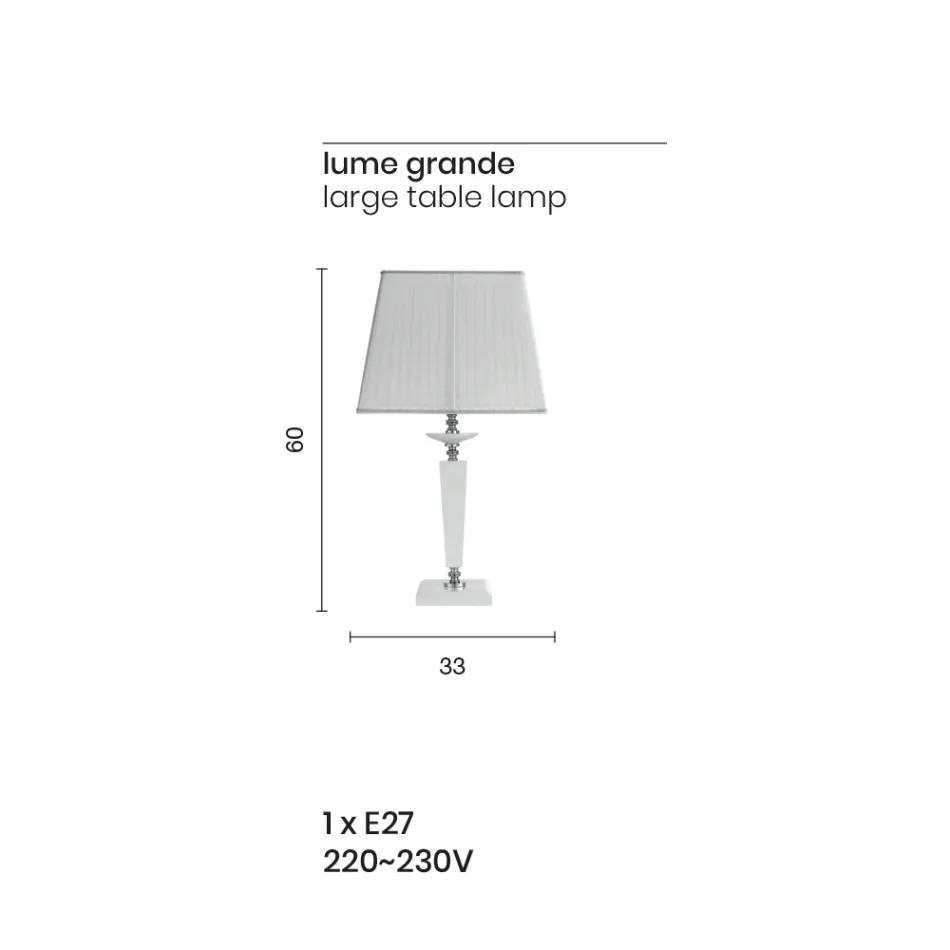 Classic Italian Handmade Glass Support Lamp and Shade - Malaysia Viadurini