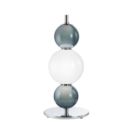 Three-Light Glass and Metal Table Lamp Made in Italy - Lumira Viadurini