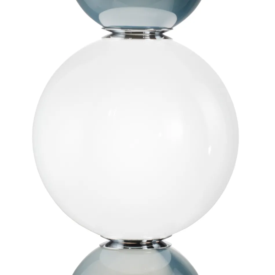 Three-Light Glass and Metal Table Lamp Made in Italy - Lumira Viadurini