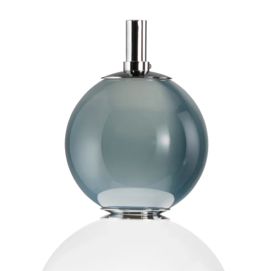 Three-Light Glass and Metal Table Lamp Made in Italy - Lumira Viadurini