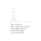 Three-Light Glass and Metal Table Lamp Made in Italy - Lumira Viadurini
