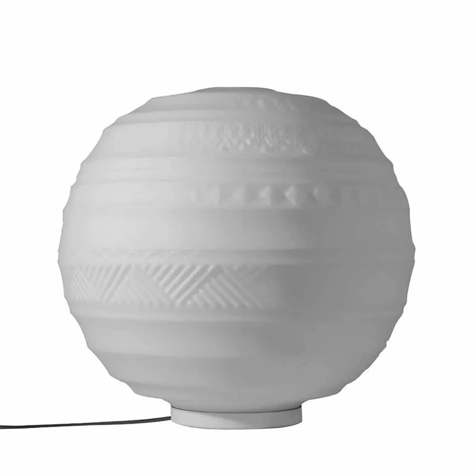 Table Lamp in White Satin Glass and Metal Modern Design - Morse Viadurini