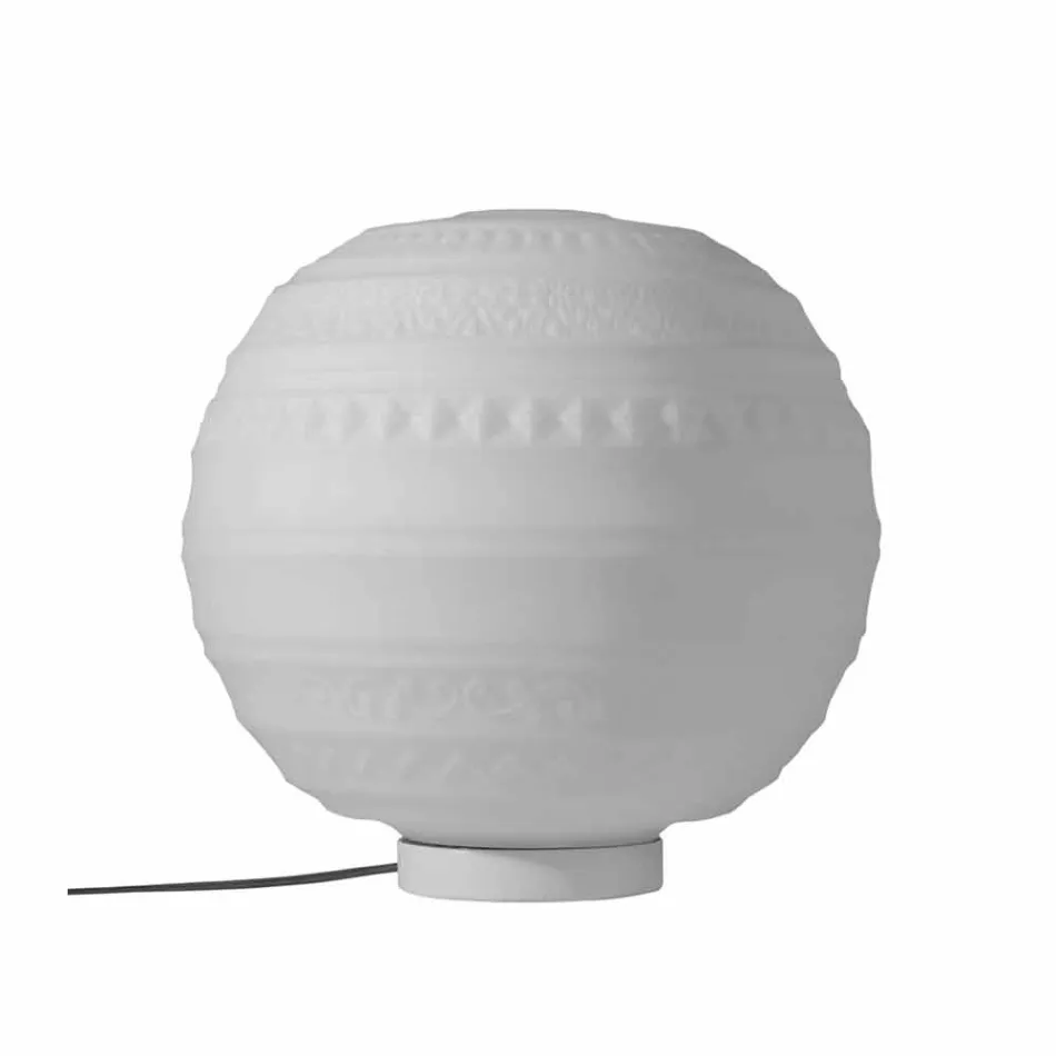 Table Lamp in White Satin Glass and Metal Modern Design - Morse Viadurini