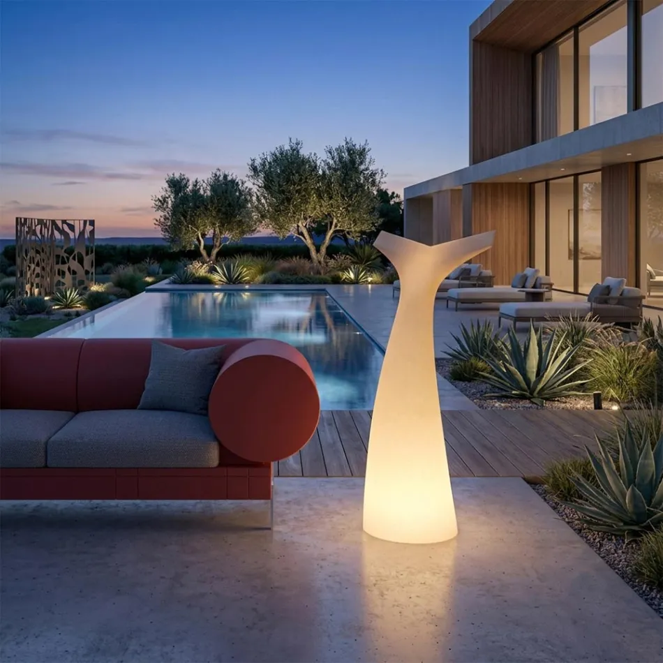 Coda - Two-Color Outdoor Lamp in Polyethylene Made in Italy Viadurini