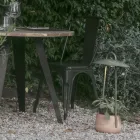 Outdoor Lamp with Planter in Clay, Aluminum and Brass - Cappello Viadurini