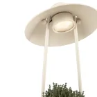 Outdoor Lamp with Planter in Clay, Aluminum and Brass - Cappello Viadurini